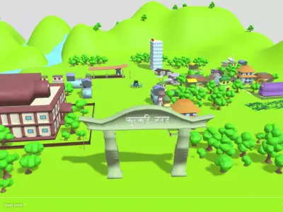 Motu patlu furfari nager village town 3D model
