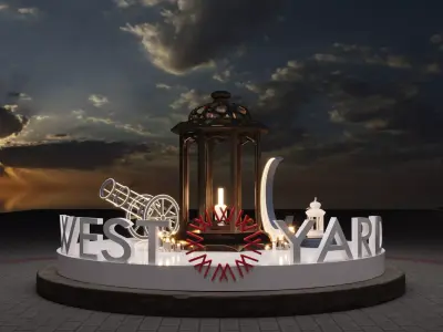 Modern Ramadan Event Setup - Full Exhibition Scene Low-poly 3D model