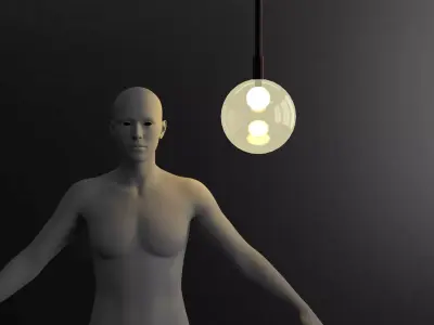 Modern Globe Pendant Light Low-poly 3D model