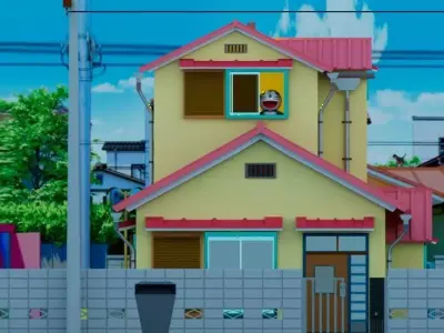 Anime house Low-poly 3D model purchase