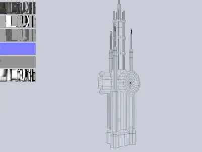 Scifi radar Low-poly 3D model