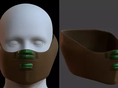 Gas mask helmet 3d model scifi Low-poly  Low-poly 3D model 261
