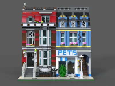Lego Pets Shop 3D model Low-poly 3D model