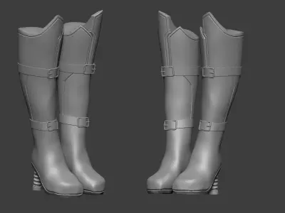 boots sci fi fantasy stl obj 3D model
