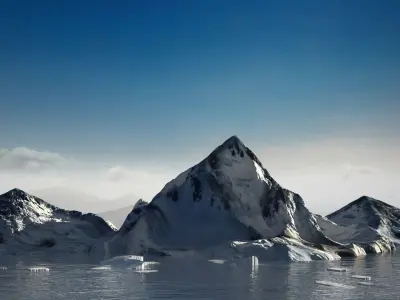 Icebergs icescape snow ice polar pole ocean water sea arctic  3D model