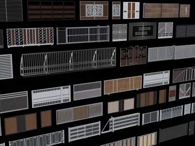 Gate door fence 3d models collection design 3D model