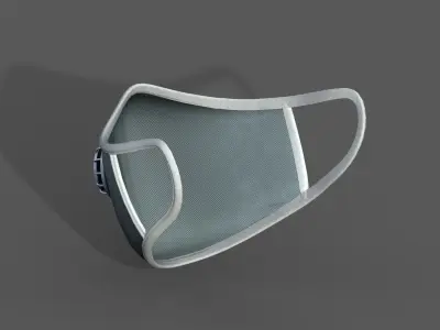 Gas mask protection futuristic technology respirator  Low-poly 3D model