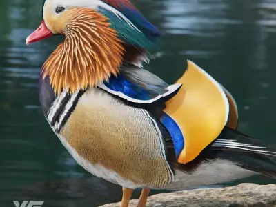 Mandarin Duck Male Animated VFX Grace 3D model