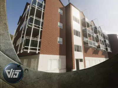 PBR City Buildings Low-poly 3D model