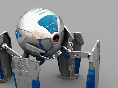 Ball Droid  rigged  - animated character 3D model