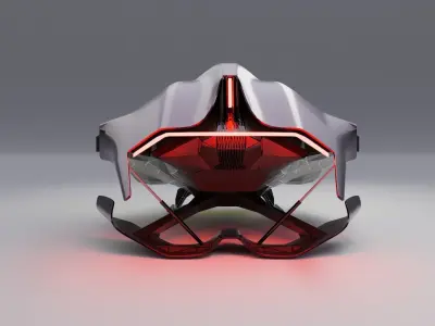 Organic industrial contrast spaceship 3D low poly scifi Low-poly Low-poly 3D model