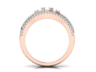 Light Weight Rose Gold Diamond Ring  -EZ R-293 3D print model