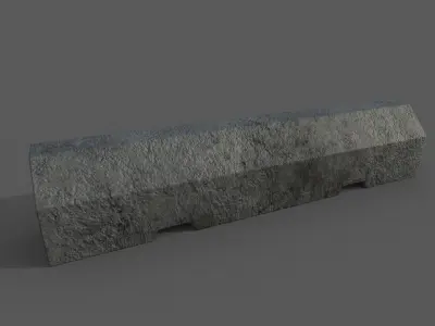 Concrete Barrier Type 7 Low-poly 3D model