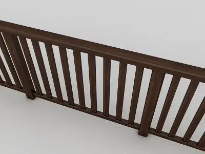 Wood Railing 2 Low-poly 3D model