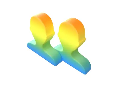 Two People Bust in Silhouette v1 009 Low-poly 3D model