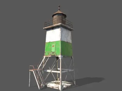 Old Metal Lighthouse Low-poly 3D model