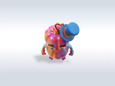 Cheerful Pumpkin Boy Halloween Character 3D model 3