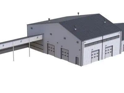 Industrial Building 9 Low-poly 3D model