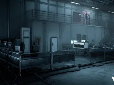 Sci-Fi Laboratory Environment Low-poly 3D model