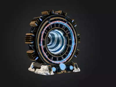 Quantum Rift Gate Portal Low-poly 3D model