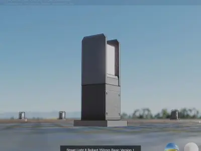 Street Light 8 Bollard Basic Version 3D Model Pack