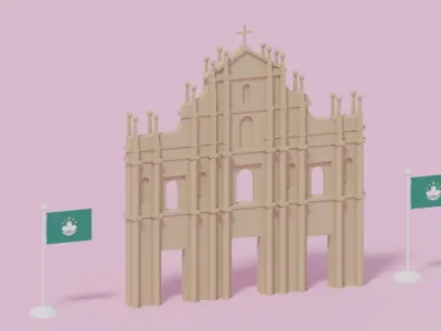 Ruins of Saint Paul Macau 3D model