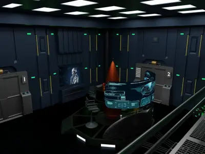 Sci-fi cockpit 3D model