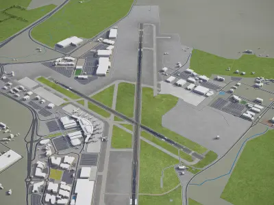 Canberra - Airport - CBR Low-poly 3D model