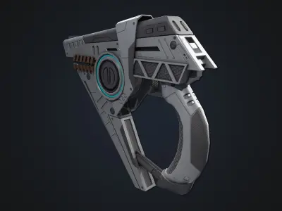 Sci fi pistol Low-poly 3D model