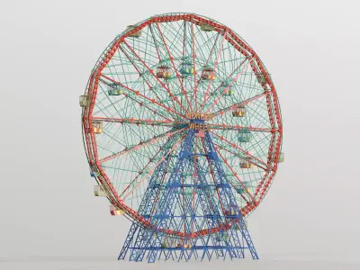 Denos Wonder Wheel Coney Island Carousel 3D model