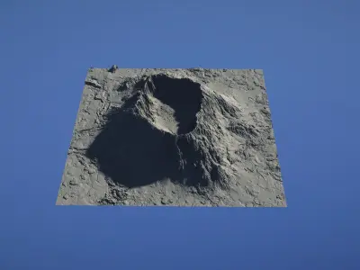 Landscape Environment Volcano Snow 46 Low-poly 3D model