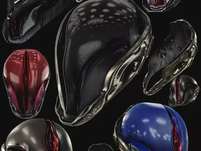 Sci-fi Helmet Low-poly 3D model