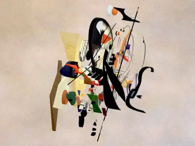 Transverse Line by Wassily Kandinsky Low-poly 3D model