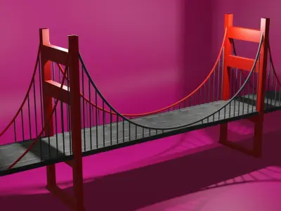 bridge with uv textures Low-poly 3D model