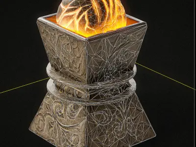 Ancient Lamp PBR Low-poly 3D model