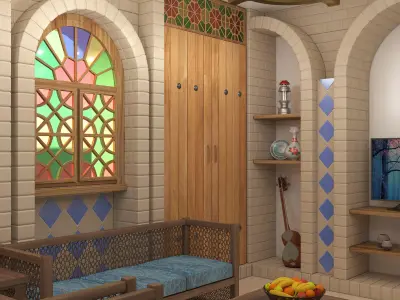 traditional Iranian living room 3D model