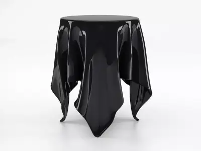 Illusion transparent table with apple on top 3D model