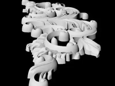 Central decor ornament for furniture 3D model