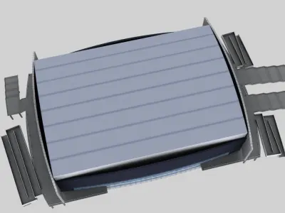 Stadium curling center Low-poly 3D model