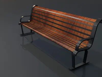 Street Bench Low-poly 3D model order