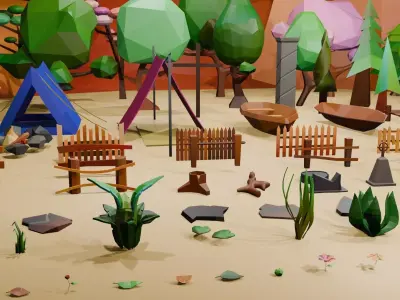 3D Low Poly pack landscape Low-poly 3D model