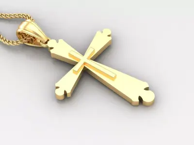 Light Gold 18K Cross Pendant 2CP054 3D print model
