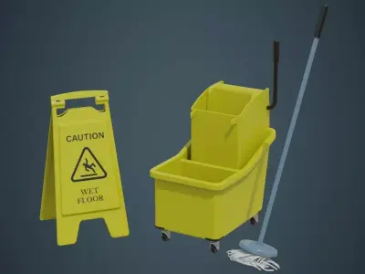 Mop Wringer 1A Low-poly 3D model