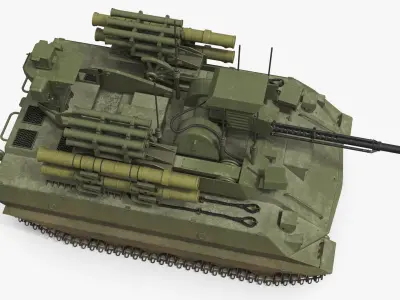  Uran-9 UGV with Heavy Armament and Dusty Hull Green Used 