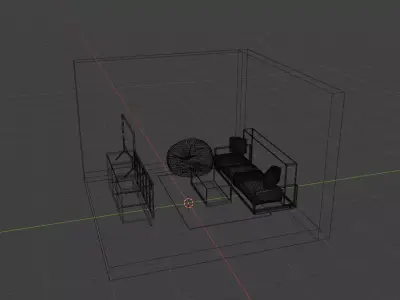 Modern Living Room Interior Setup  3D model