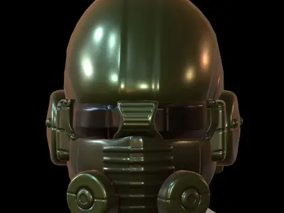 Gas mask helmet 3d model scifi Low-poly  Low-poly 3D model 394