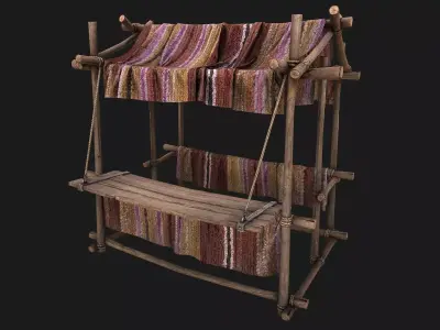 Street Stall Purple  Low-poly 3D model