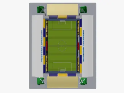 Cartoon Football Stadium Low-poly 3D model