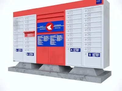 Post Mailbox Low-poly 3D model Low-poly 3D model