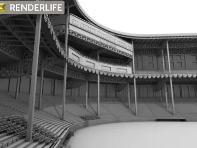 Baseball stadium interior 3D model